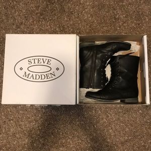 Black Combat Boots - Steve Madden